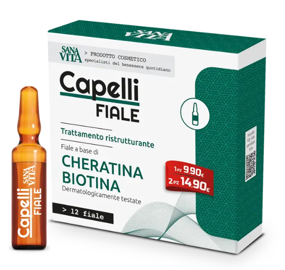 Sanavita Capelli 12 Fiale - Trattamento Anti Caduta per Capelli